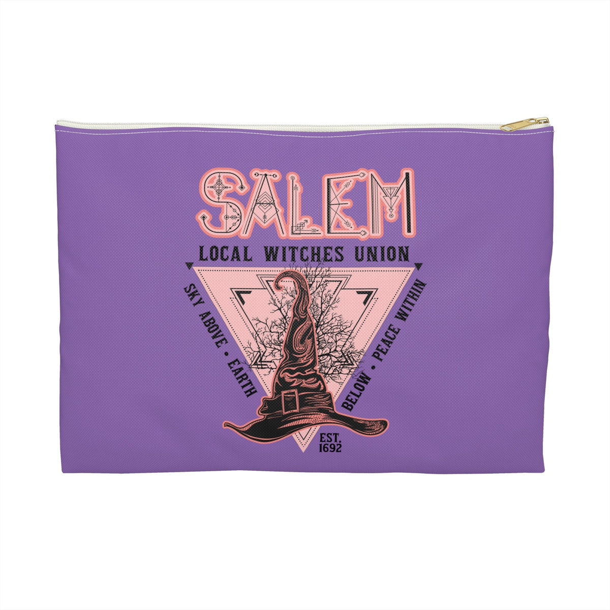 Salem Local Witches Union Retro Print Polyester Accessory Pouch Travel Bag