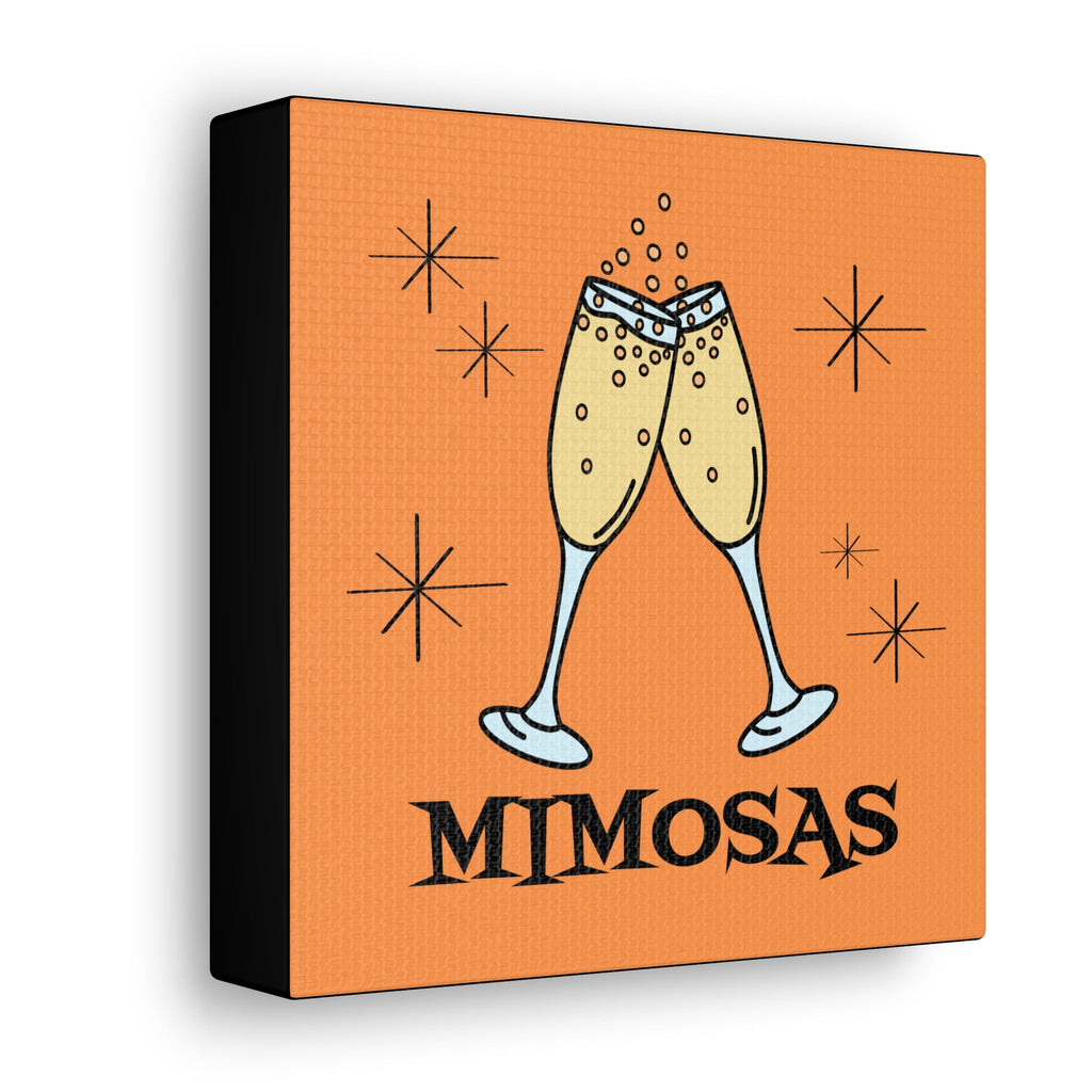 Mimosas Atomic Mid Century Retro Style Pink Canvas Gallery Wrap