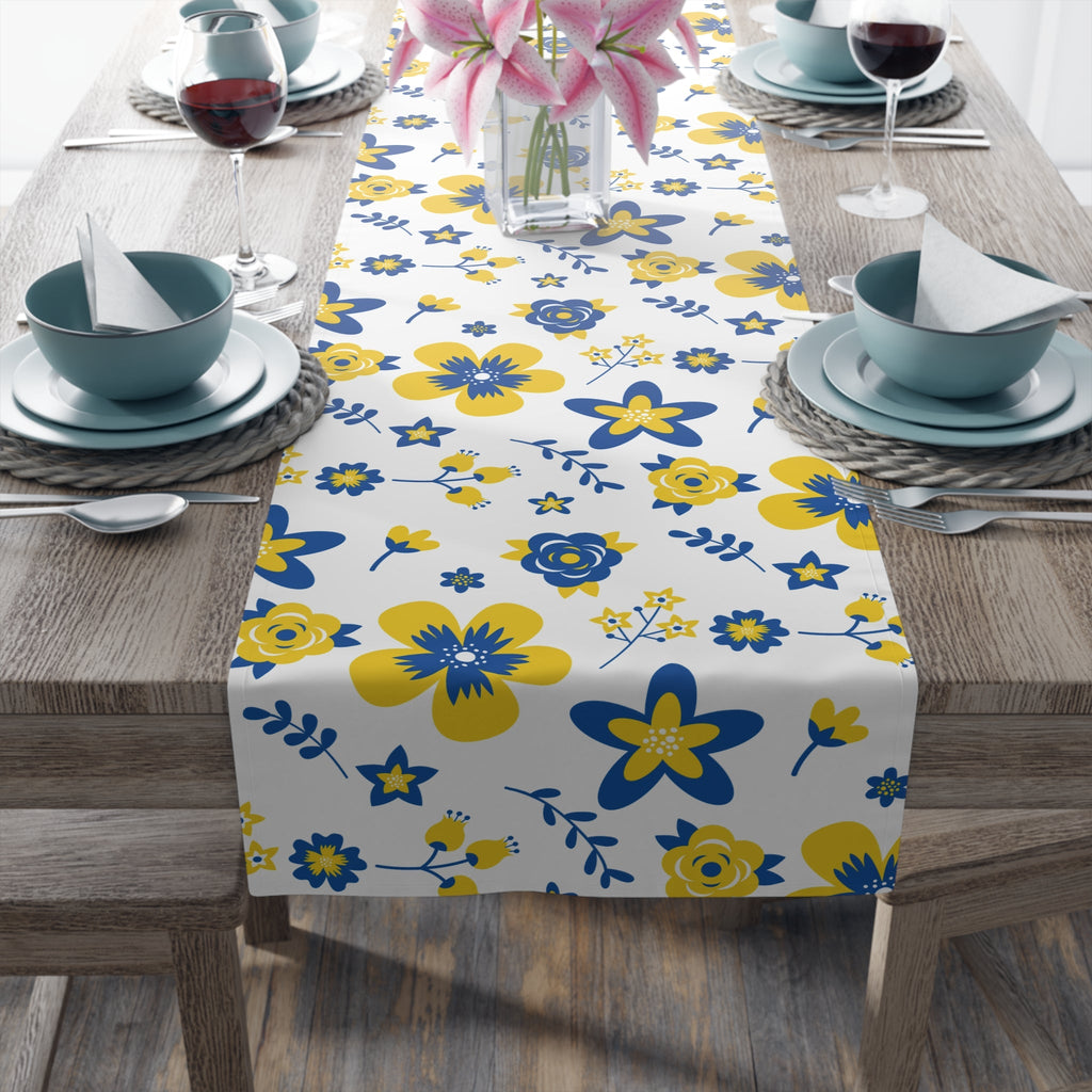 Ukrainian Country Flowers Spring Polyester Table Runner