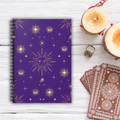 Gold Sun Stars Celestial Tarot Purple Spiral Ruled Line Notebook