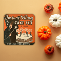 Fortune Telling Cake Set Retro Halloween Cork-back Coaster