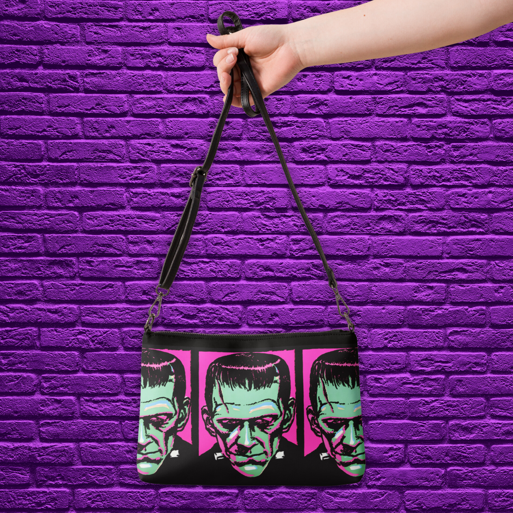 Frankenstein Monster Gothic Horror Retro Halloween Print Crossbody Bag Purse