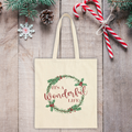 It's A Wonderful Life Christmas Wreath Cotton Canvas Tote Bag Unique Cozy Cute Winter Holiday Gift For Her Him Friend