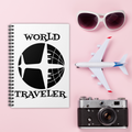 World Traveler Airplane Spiral Travel Journal Notebook Ruled Line