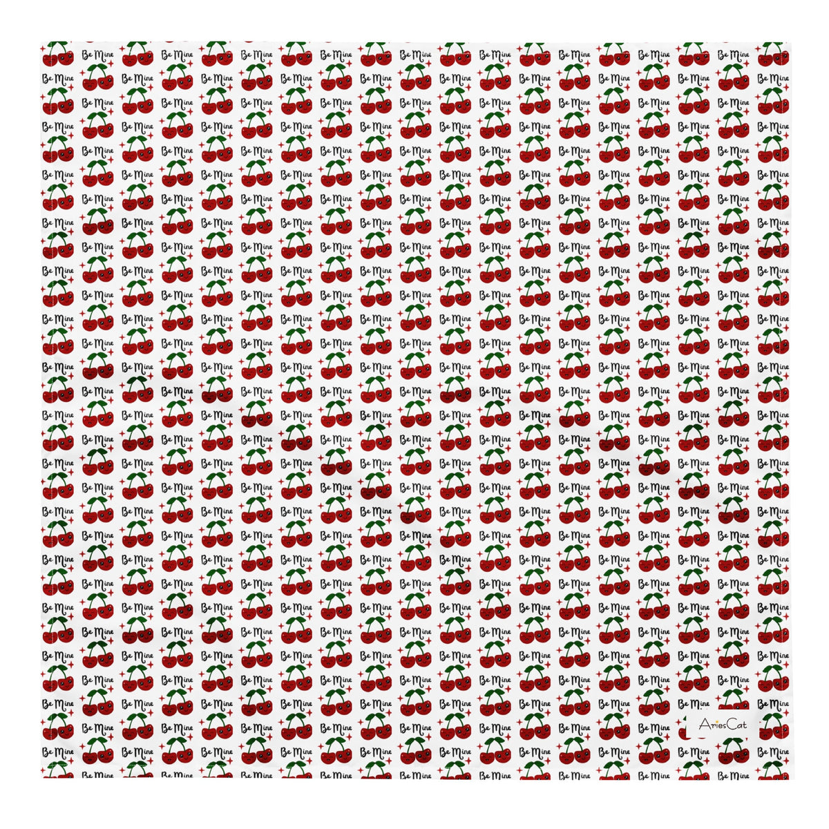 Retro Cherries Be Mine Bandana Headscarf - Eco-Friendly and Stylish Valentine's Day Gift