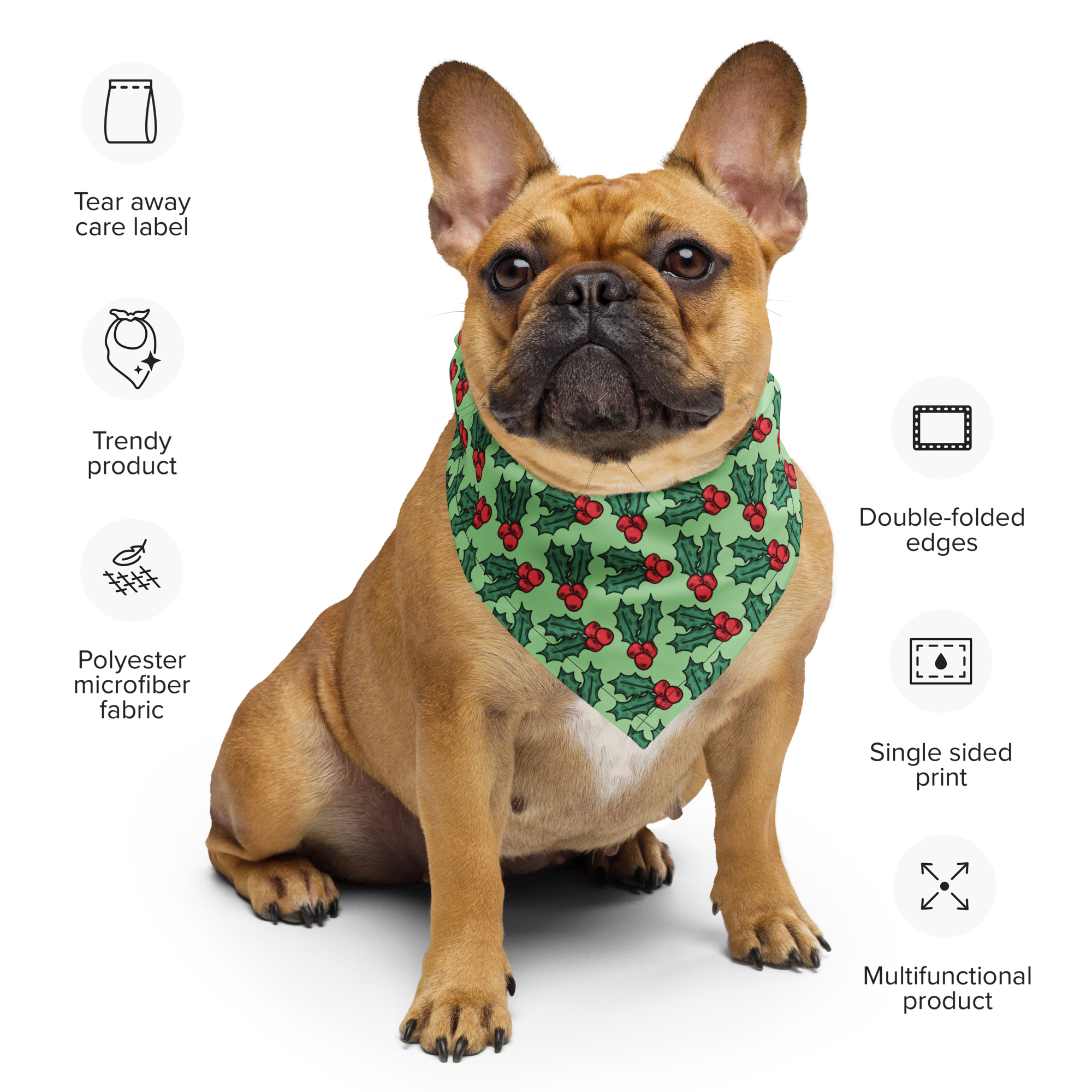 Christmas Holly Bandana for Pets and Humans