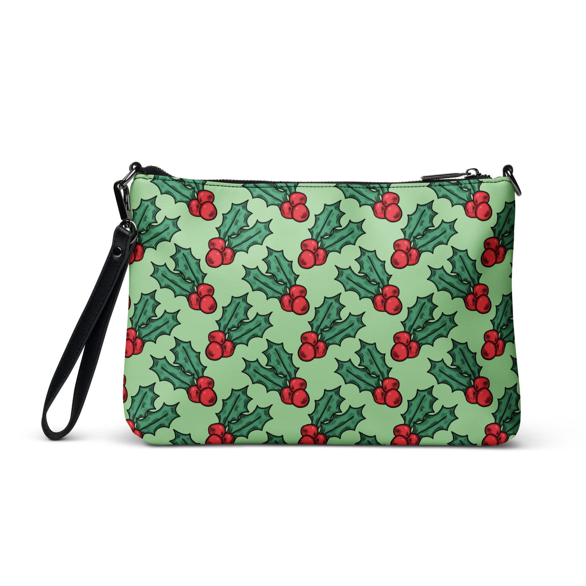 Cute Christmas Holly Green Crossbody Bag Purse