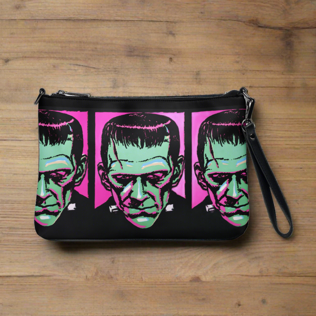 Frankenstein Monster Gothic Horror Retro Halloween Print Crossbody Bag Purse