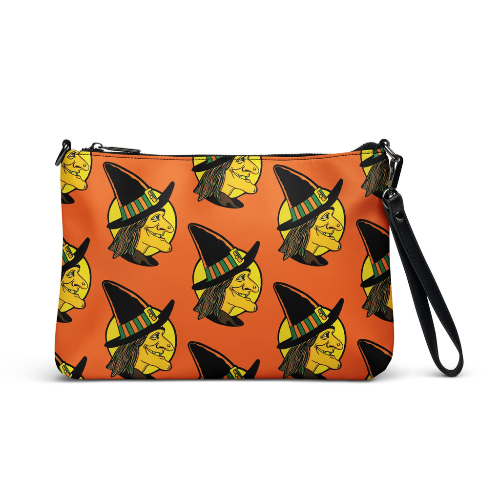 Halloween Witch Retro Halloween Print Crossbody Bag Shoulder Purse Wristlet Clutch