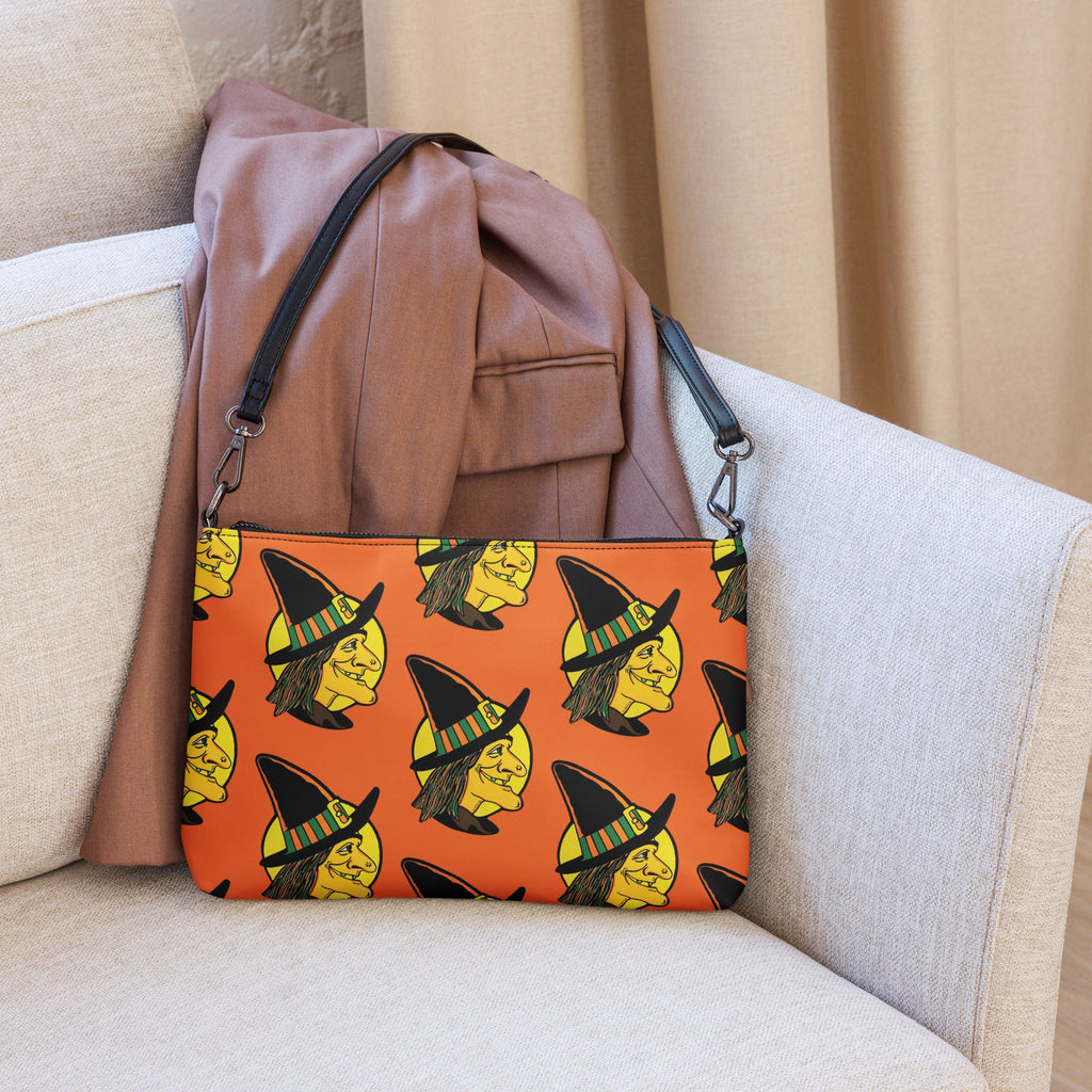 Halloween Witch Retro Halloween Print Crossbody Bag Shoulder Purse Wristlet Clutch