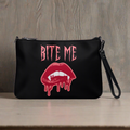 Bite Me Vampire Fangs Halloween Crossbody Bag Shoulder Purse Wristlet Clutch