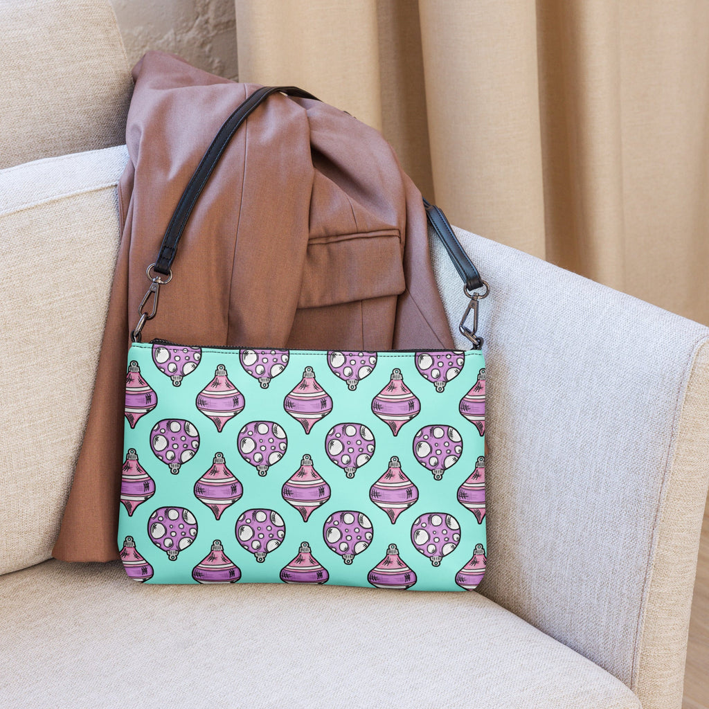 Pink Purple Christmas Ornaments Teal Crossbody Bag Purse