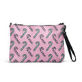 Pink And Teal Pastel Candy Canes Christmas Pink Crossbody Bag Purse
