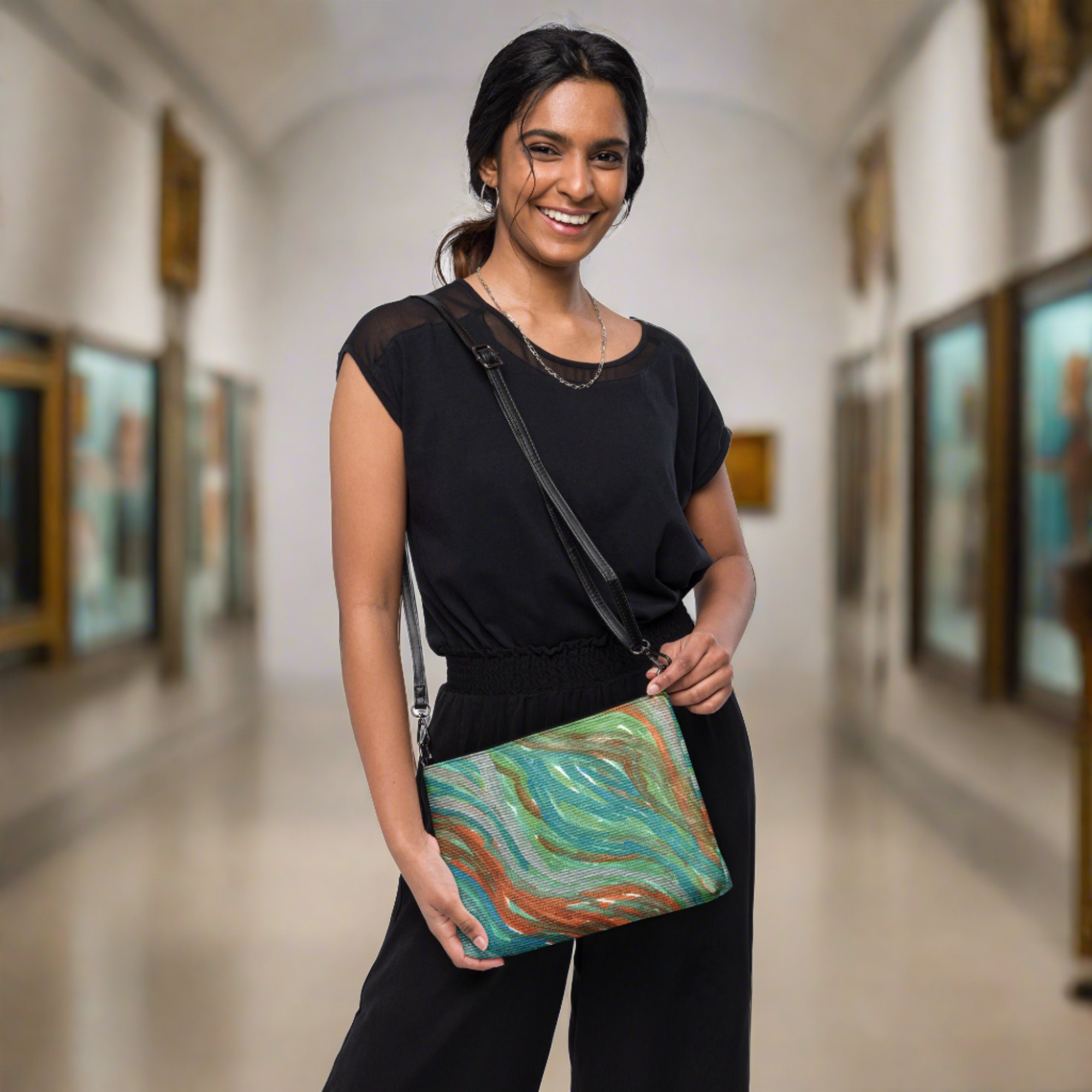 Solar Winds Caden Caraco Crossbody Bag Shoulder Purse Clutch Wristlet