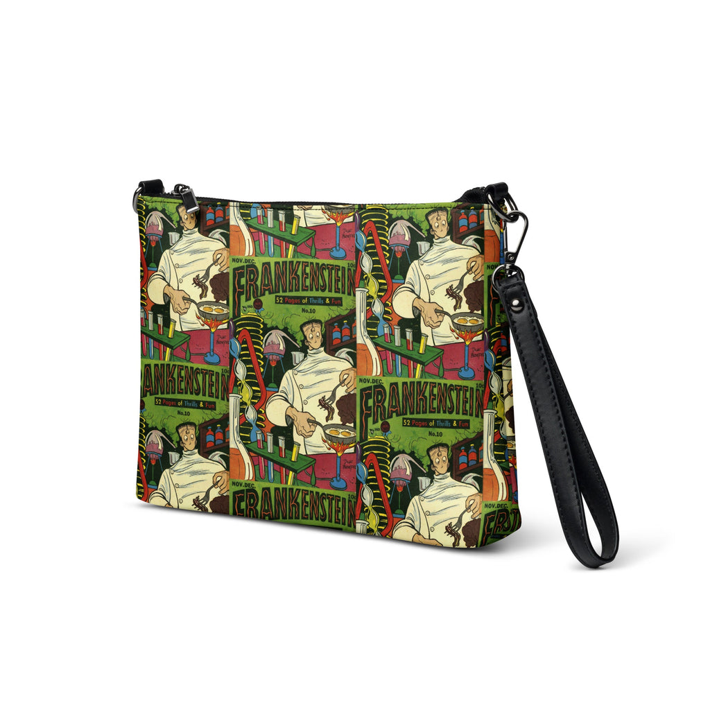 Frankenstein Comic Book Cover Retro Vintage Halloween Print Crossbody Bag Shoulder Purse Wristlet Clutch