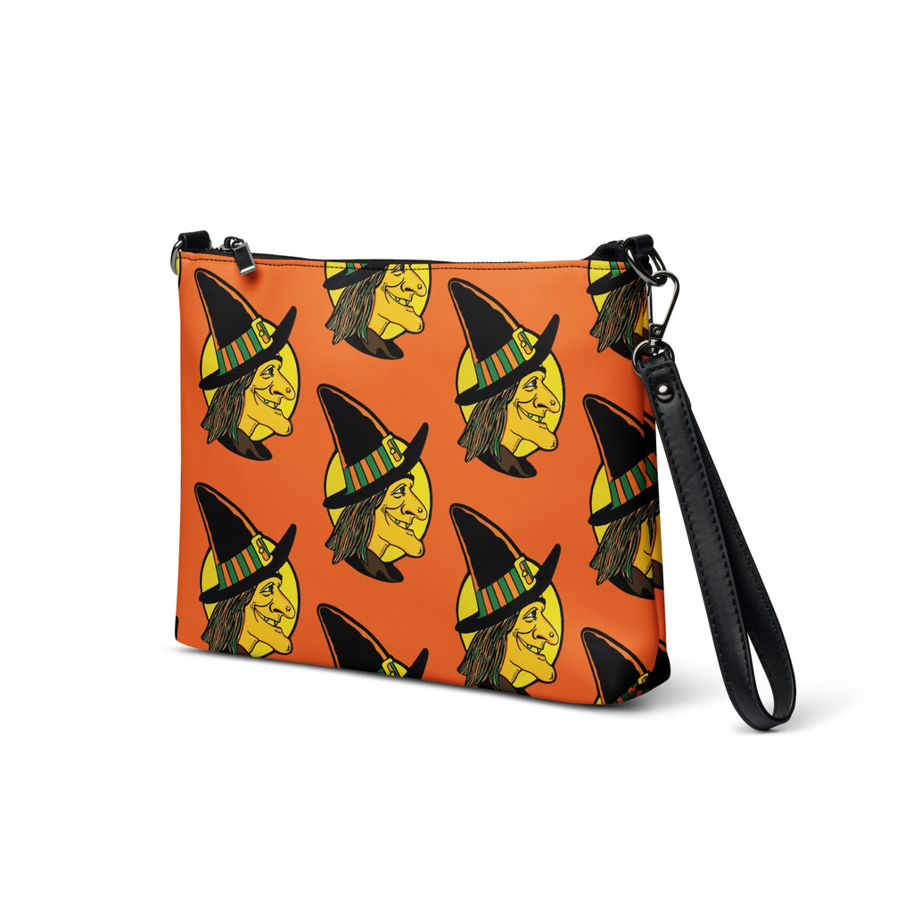 Halloween Witch Retro Halloween Print Crossbody Bag Shoulder Purse Wristlet Clutch