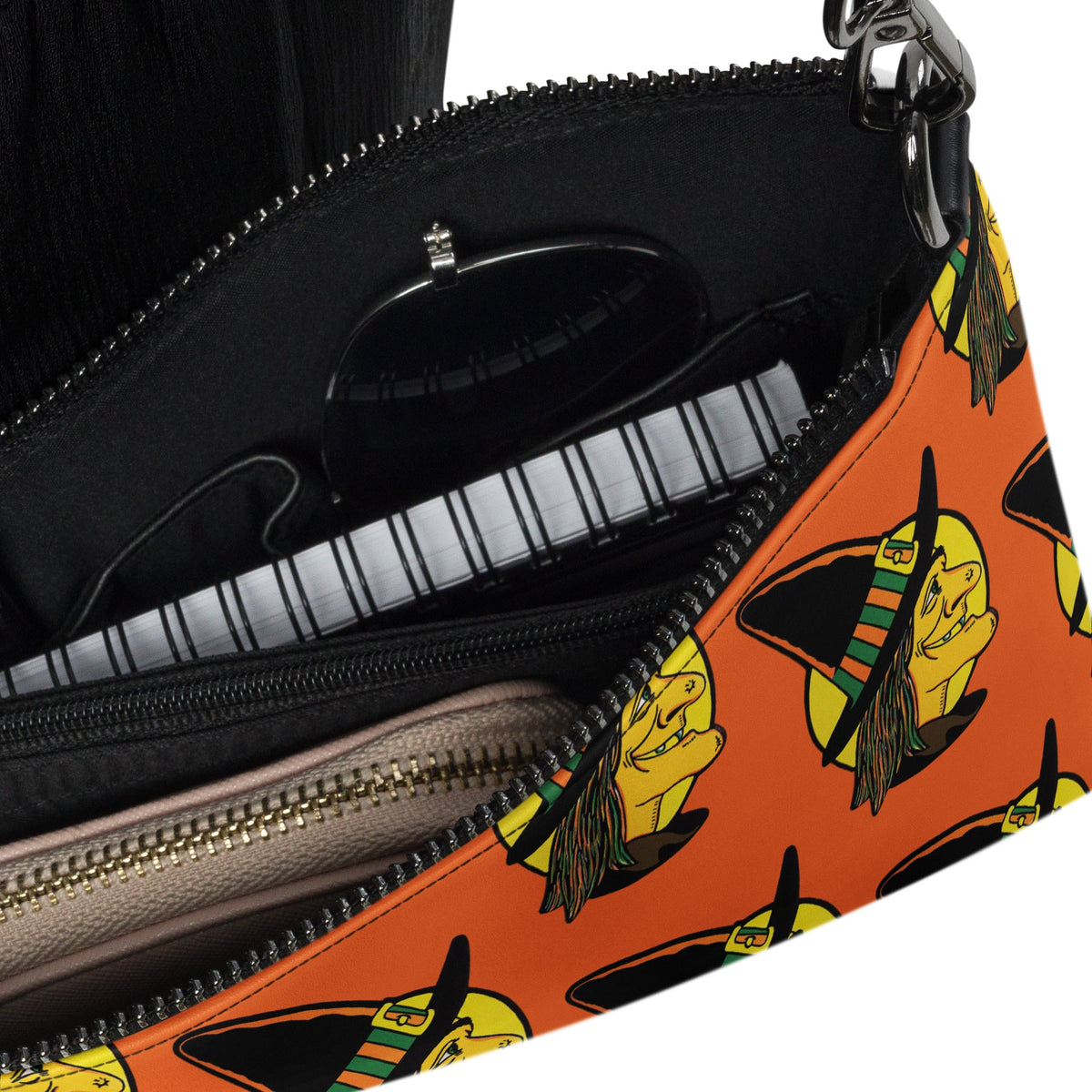 Halloween Witch Retro Halloween Print Crossbody Bag Shoulder Purse Wristlet Clutch