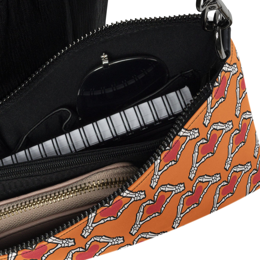 Skeleton Heart Hands Halloween Crossbody Bag Purse