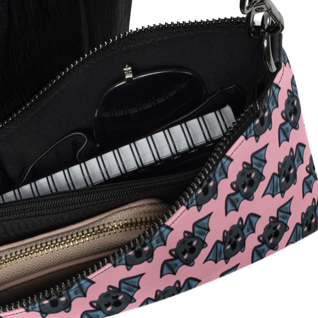 Pink Bats Halloween Crossbody Bag Wristlet Clutch