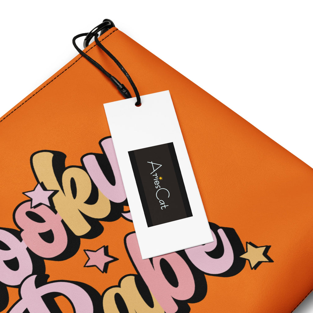 Spooky Babe Stars Fall Halloween Orange Witchy Crossbody Bag Shoulder Purse Wristlet Clutch