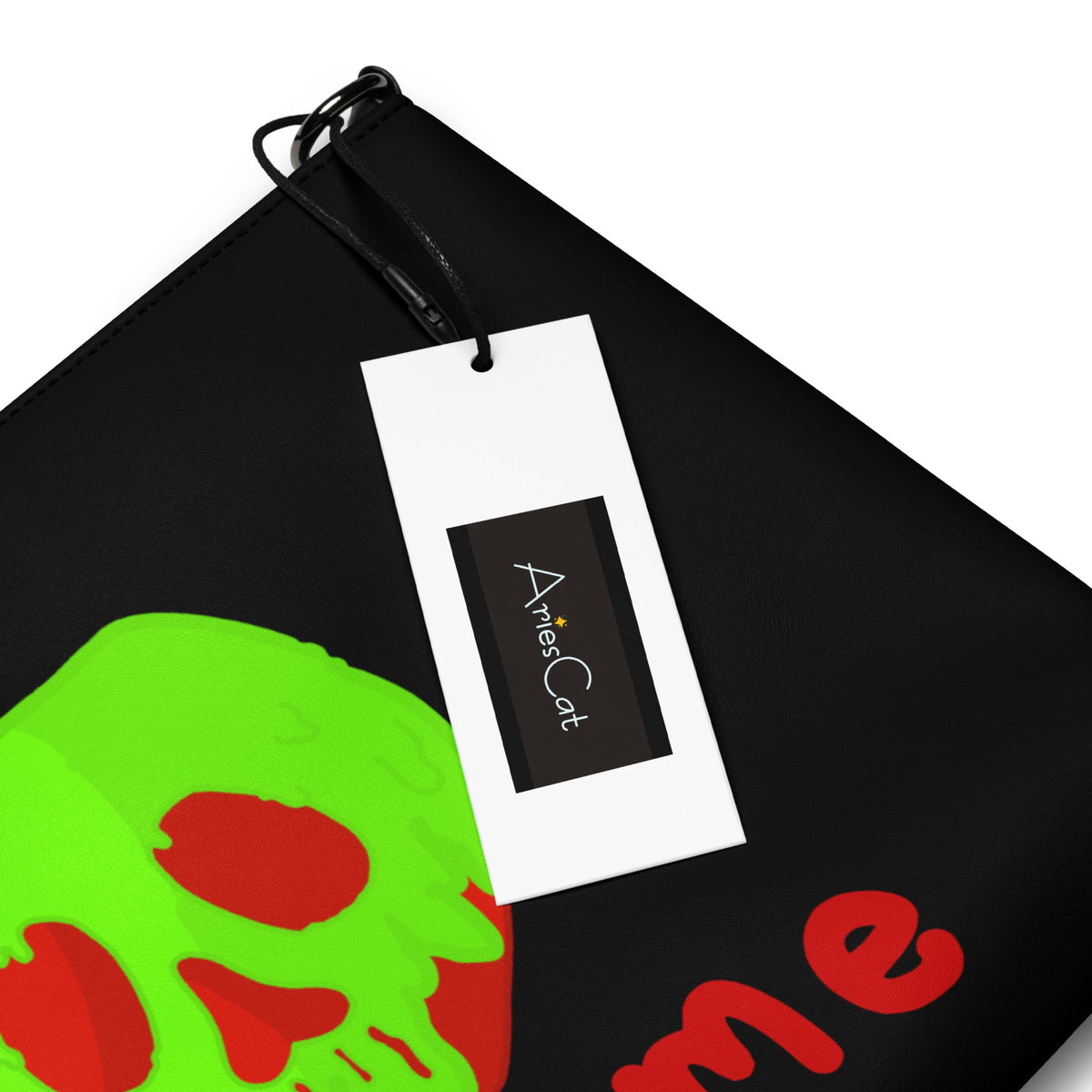 Snow White Evil Queen Bite Me Poison Apple Halloween Black Crossbody Bag Purse