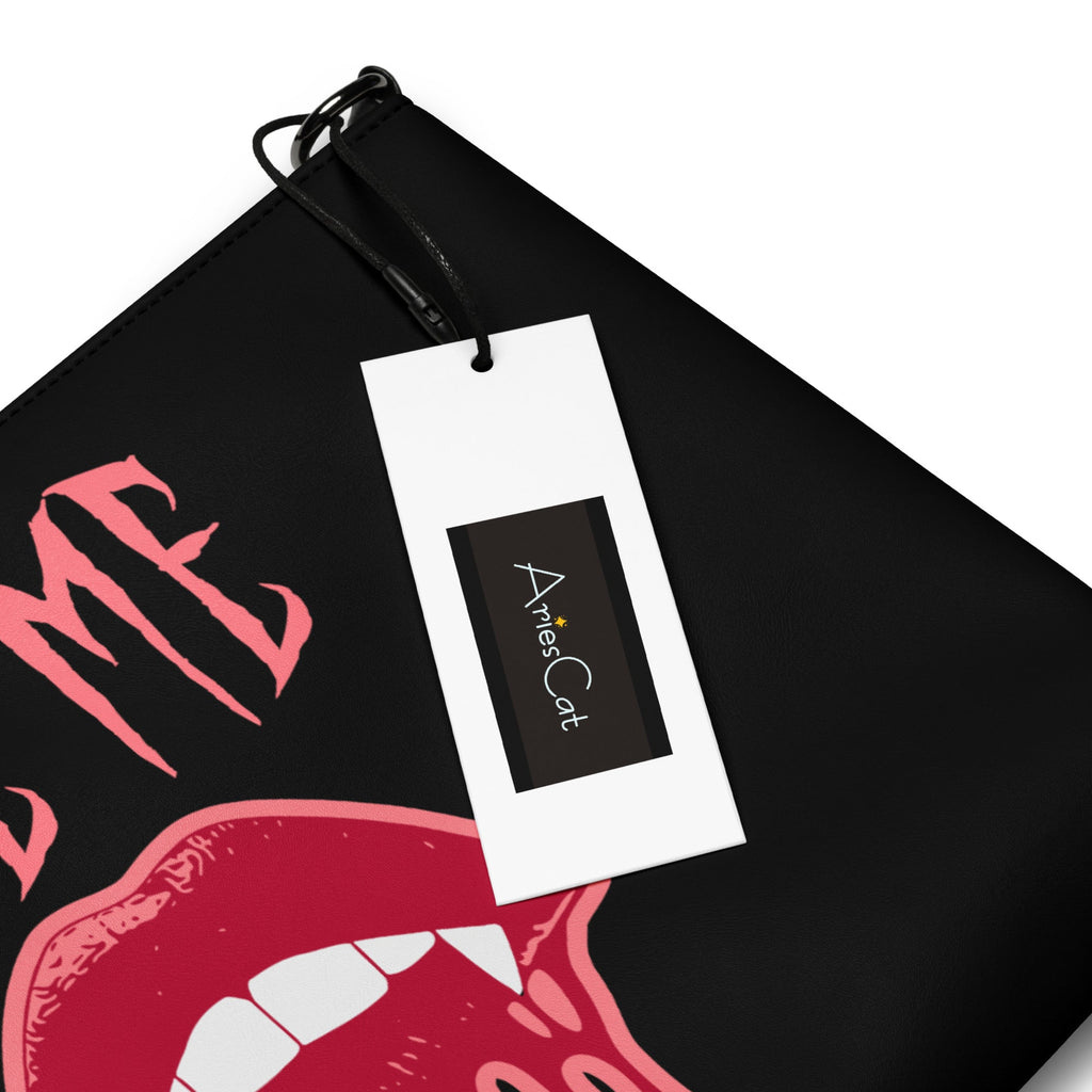 Bite Me Vampire Fangs Halloween Crossbody Bag Shoulder Purse Wristlet Clutch