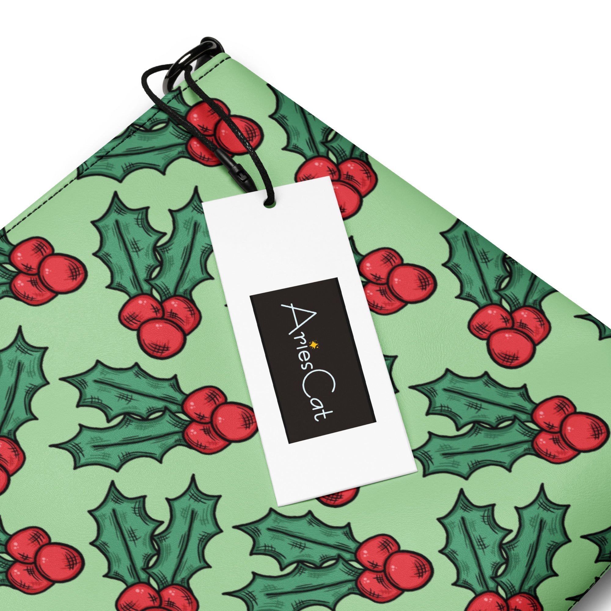 Cute Christmas Holly Green Crossbody Bag Purse
