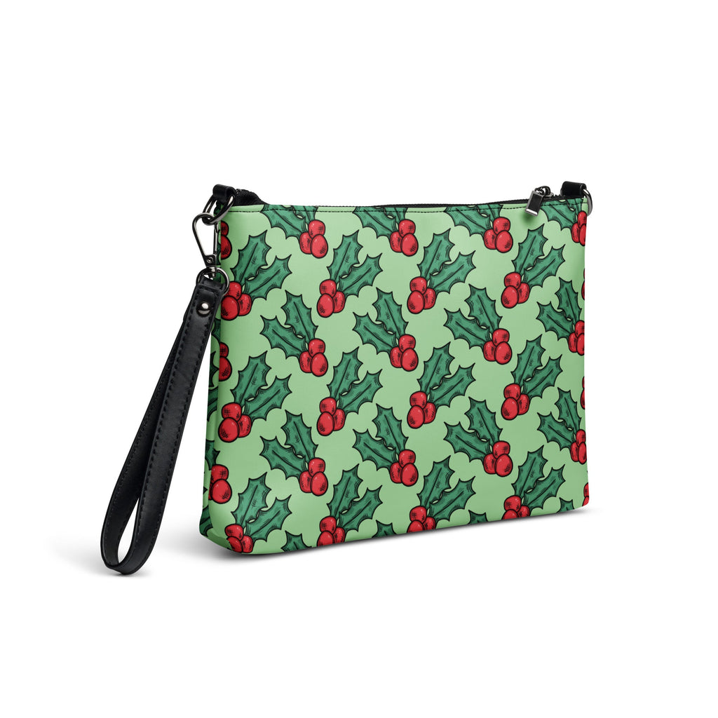 Cute Christmas Holly Green Crossbody Bag Purse