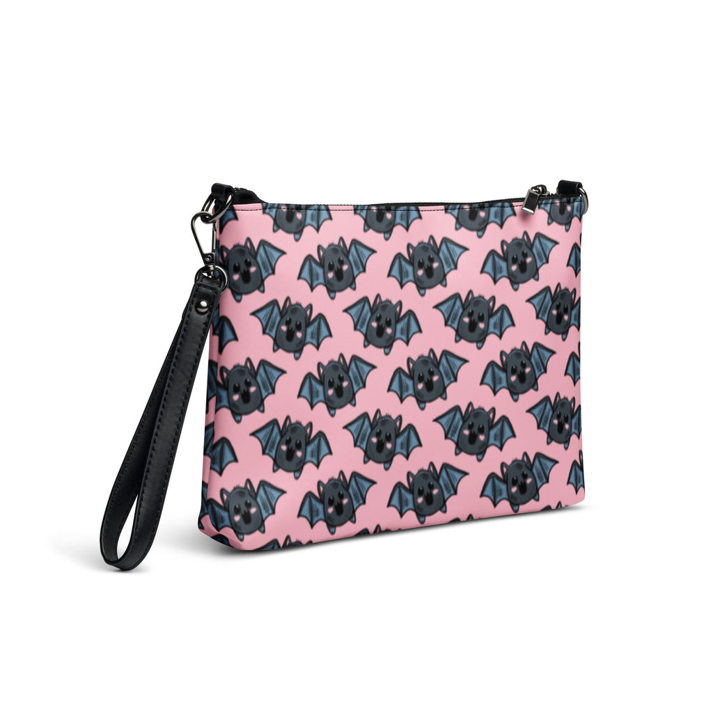 Pink Bats Halloween Crossbody Bag Wristlet Clutch