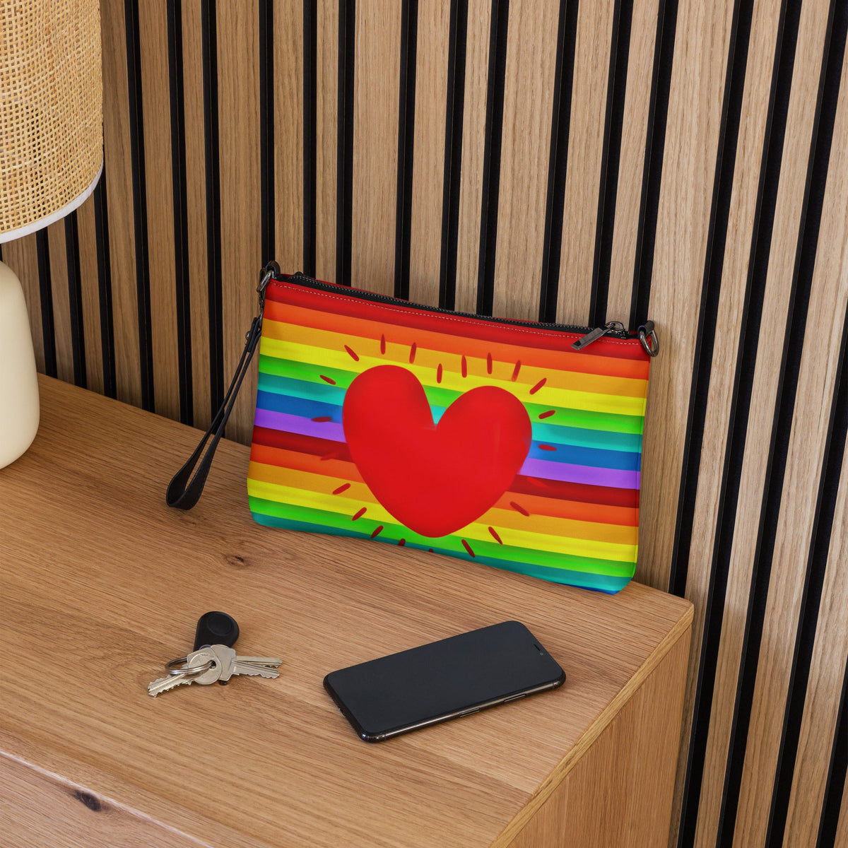 Rainbow Love Pride Crossbody Bag Shoulder Purse Wristlet Clutch