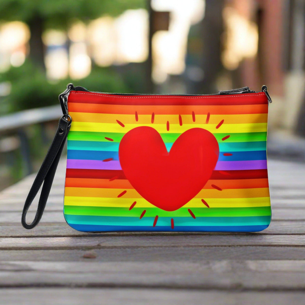 Rainbow Love Pride Crossbody Bag Shoulder Purse Wristlet Clutch