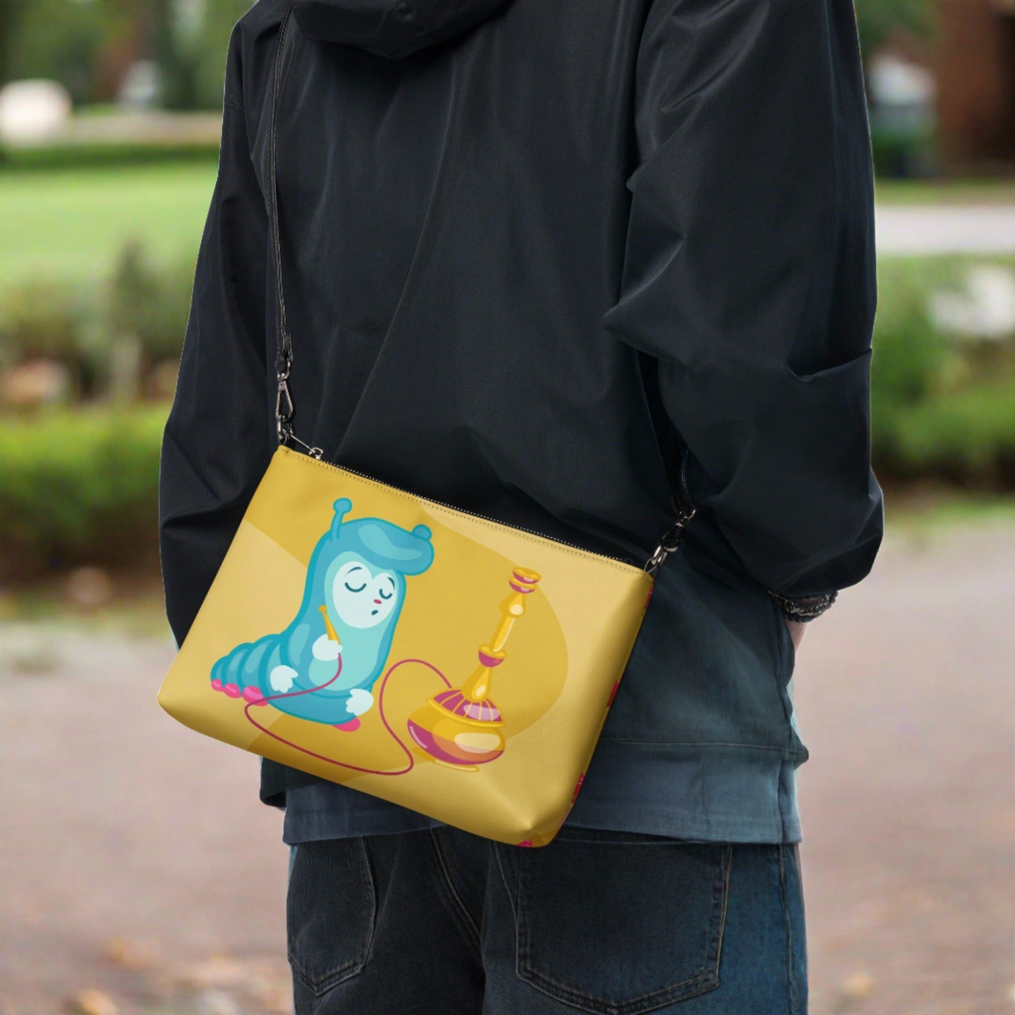 Alice In Wonderland Caterpillar Mushroom Crossbody Bag Shoulder Purse Wristlet Clutch