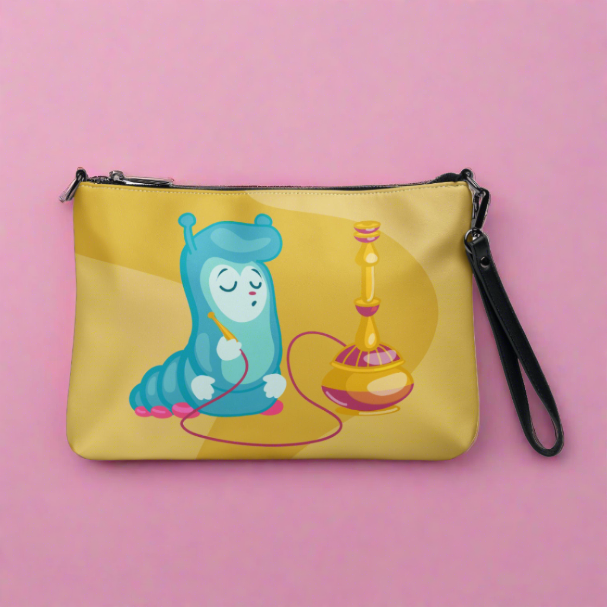 Alice In Wonderland Caterpillar Mushroom Crossbody Bag Shoulder Purse Wristlet Clutch