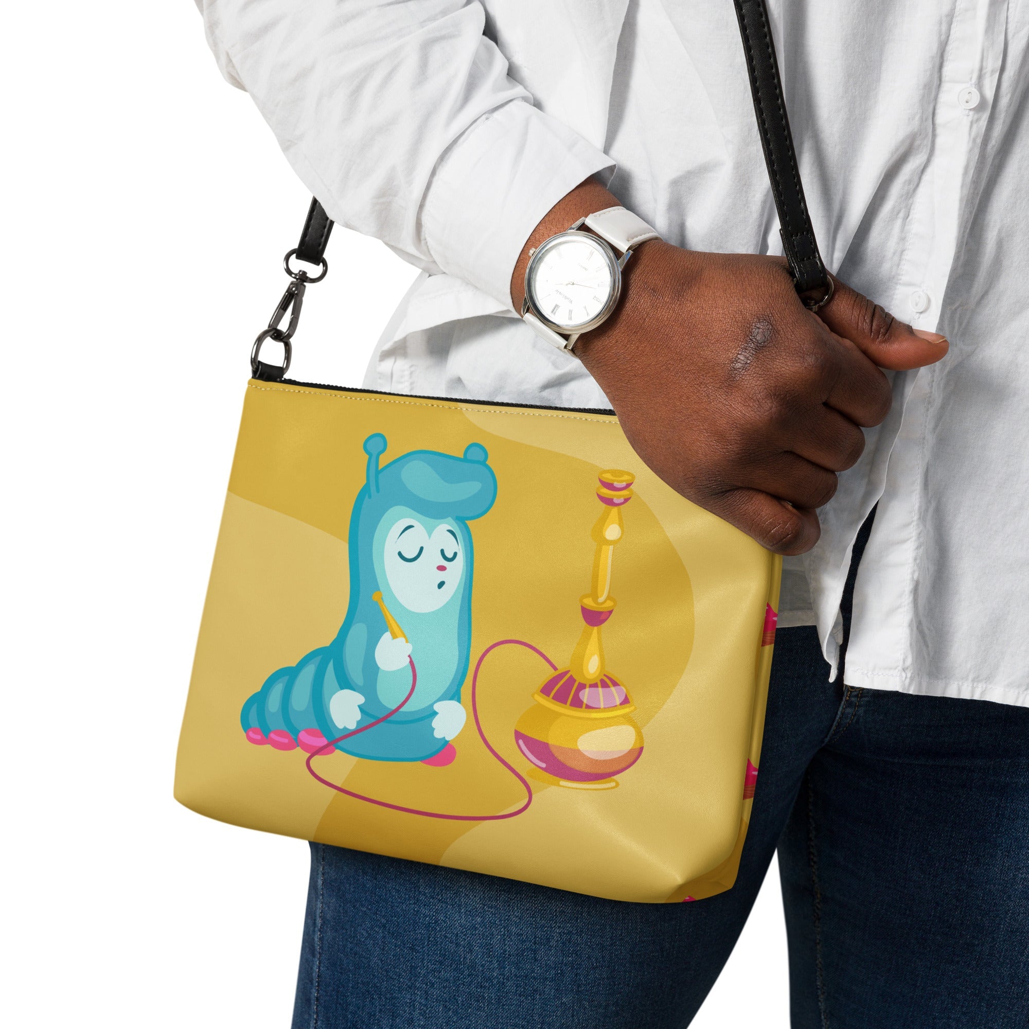 Alice In Wonderland Caterpillar Mushroom Crossbody Bag Shoulder Purse Wristlet Clutch