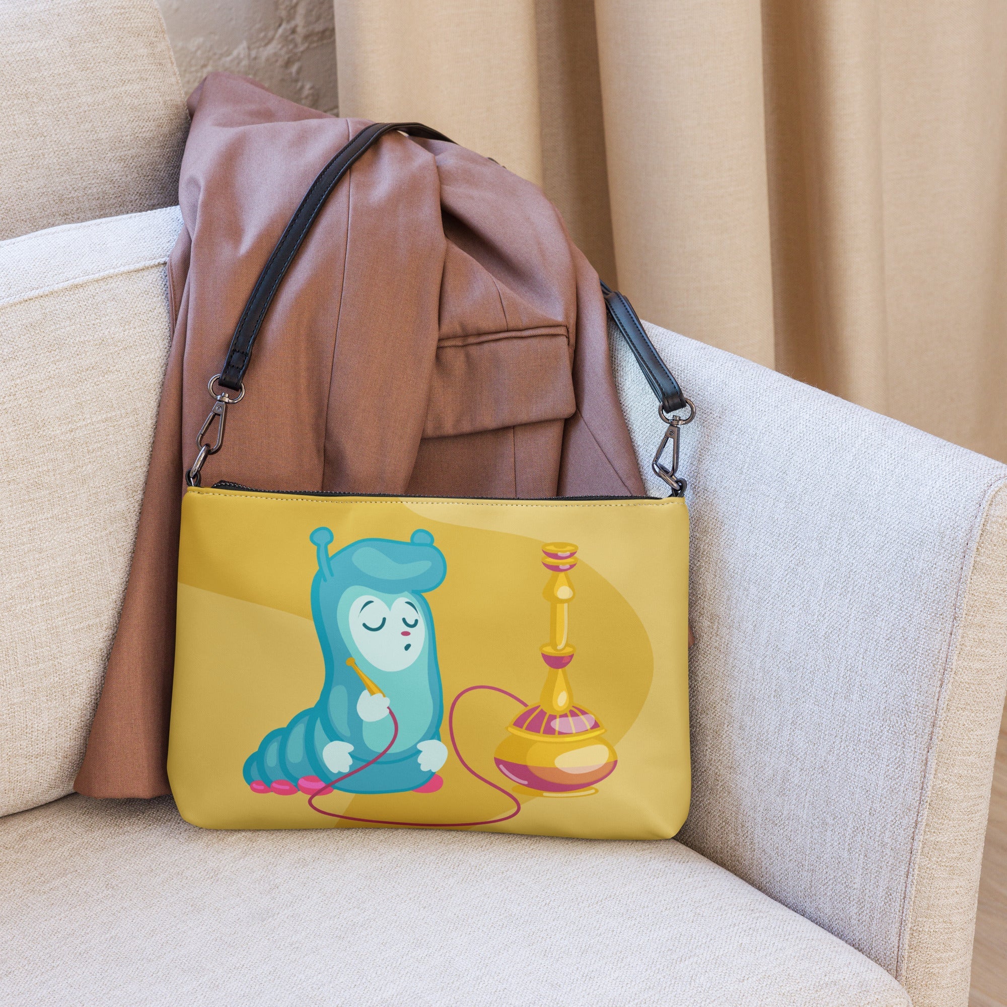 Alice In Wonderland Caterpillar Mushroom Crossbody Bag Shoulder Purse Wristlet Clutch