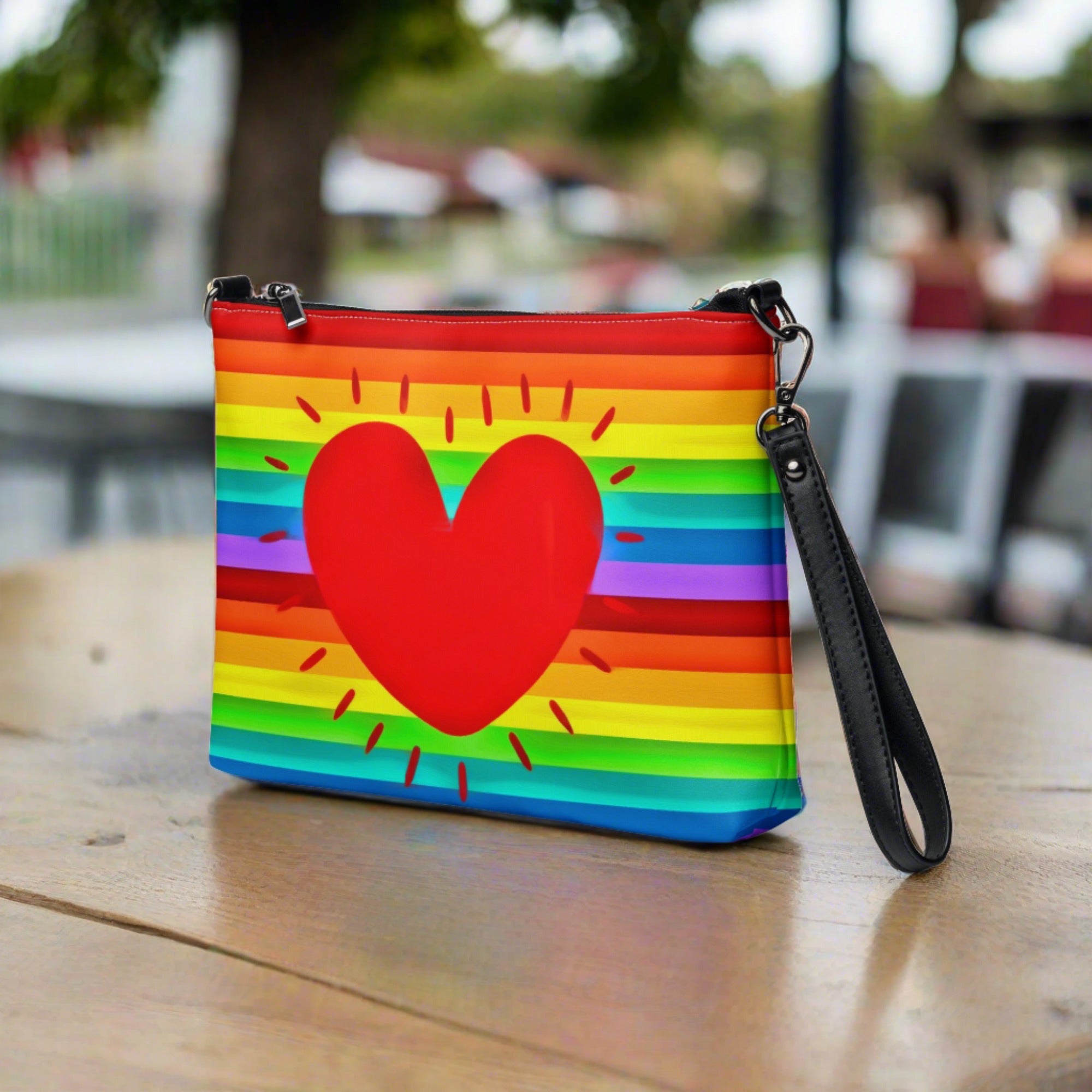 Rainbow Love Pride Crossbody Bag Shoulder Purse Wristlet Clutch