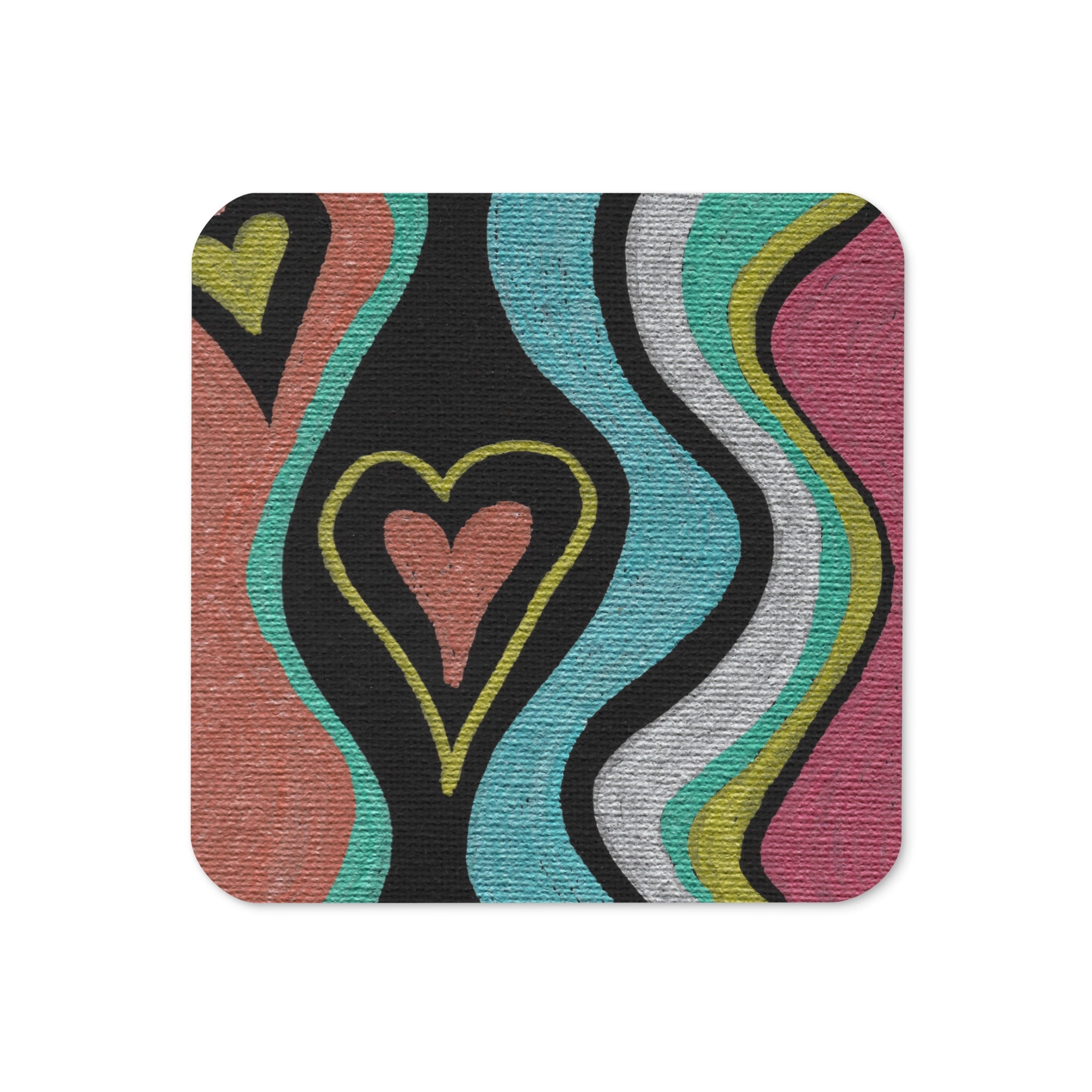 Love Finds A Way - Original Artwork by Caden Caraco on Water-Resistant Cork-Back Coaster