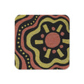 Gold Suns Celestial Caden Caraco Art Cork-back Coaster