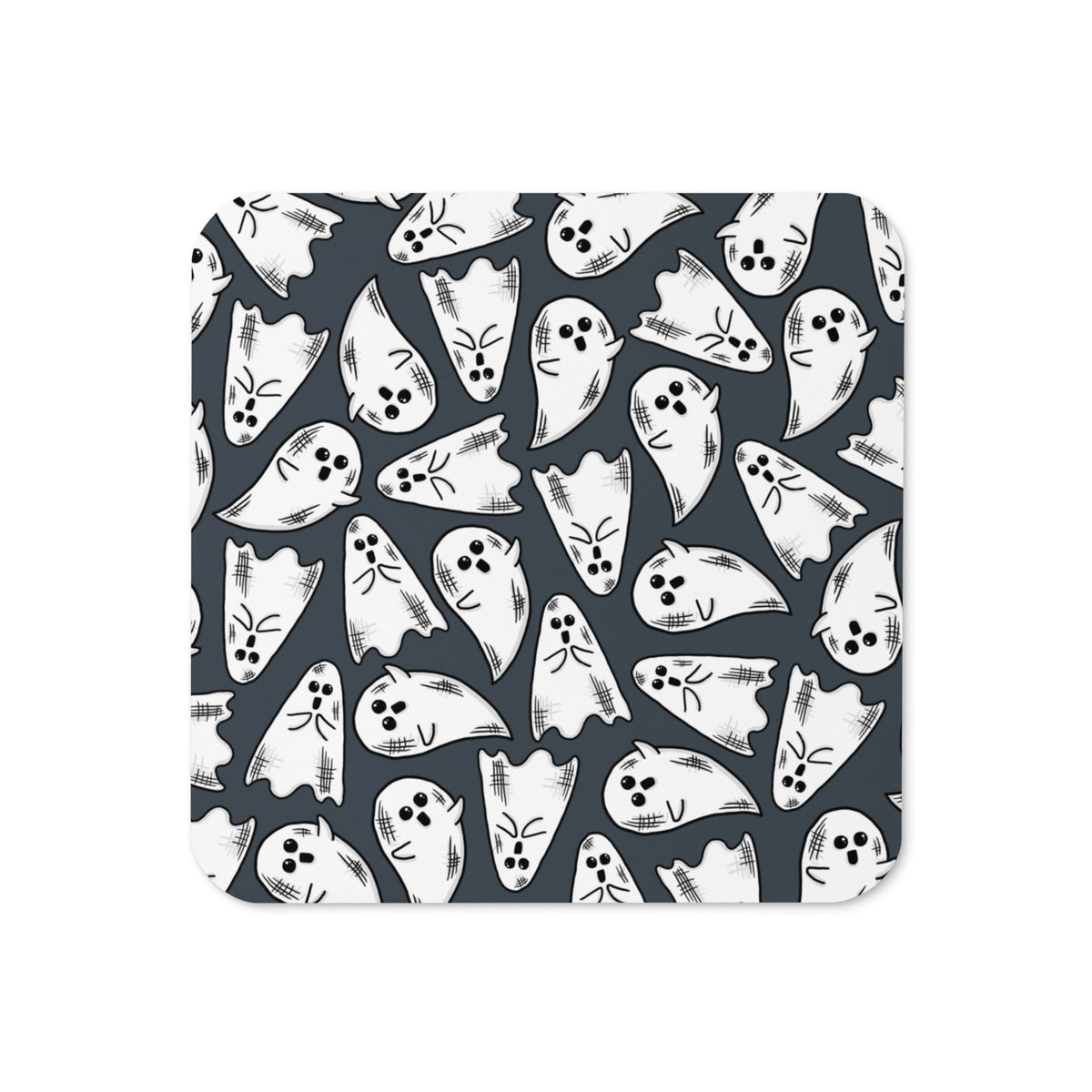 Cute Halloween Ghosts Print Cork-back Coaster