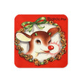 Rudolph The Red Nosed Reindeer Christmas Retro Print Cork-back Coaster