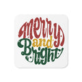 Merry And Bright Christmas Cork-back Coaster
