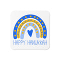 Happy Hanukkah Boho Rainbow Cork-back Coaster