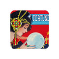 Fortune Teller Crystal Ball Tarot Celestial Retro Halloween Print Cork-back Coaster