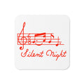 Silent Night Music 50s Mid Century Retro Christmas Print Cork-back Coaster