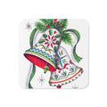 Christmas Bells Retro Christmas Print Cork-back Coaster