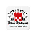 North Pole Bed And Breakfast Christmas Cork-back Coaster