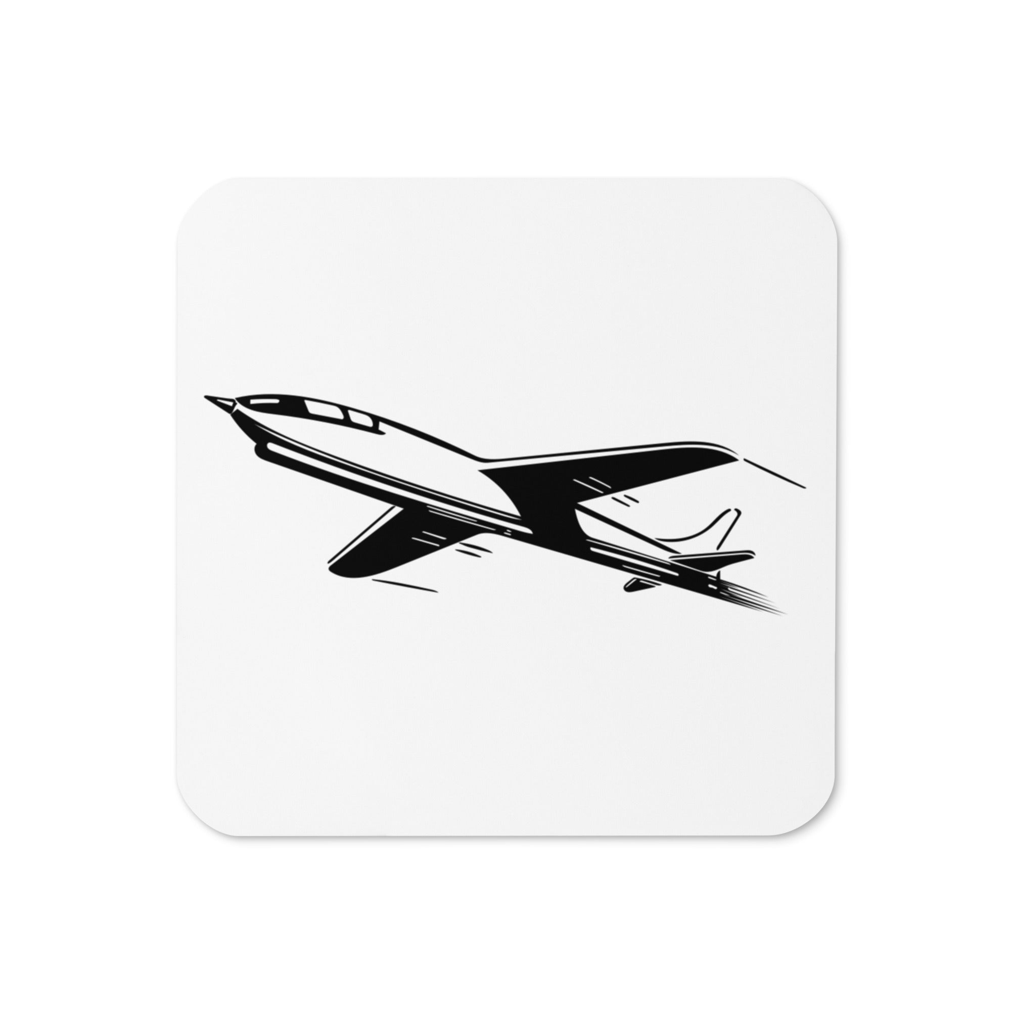 Mid Century Jet Airplane Retro Travel Print Cork-back Coaster