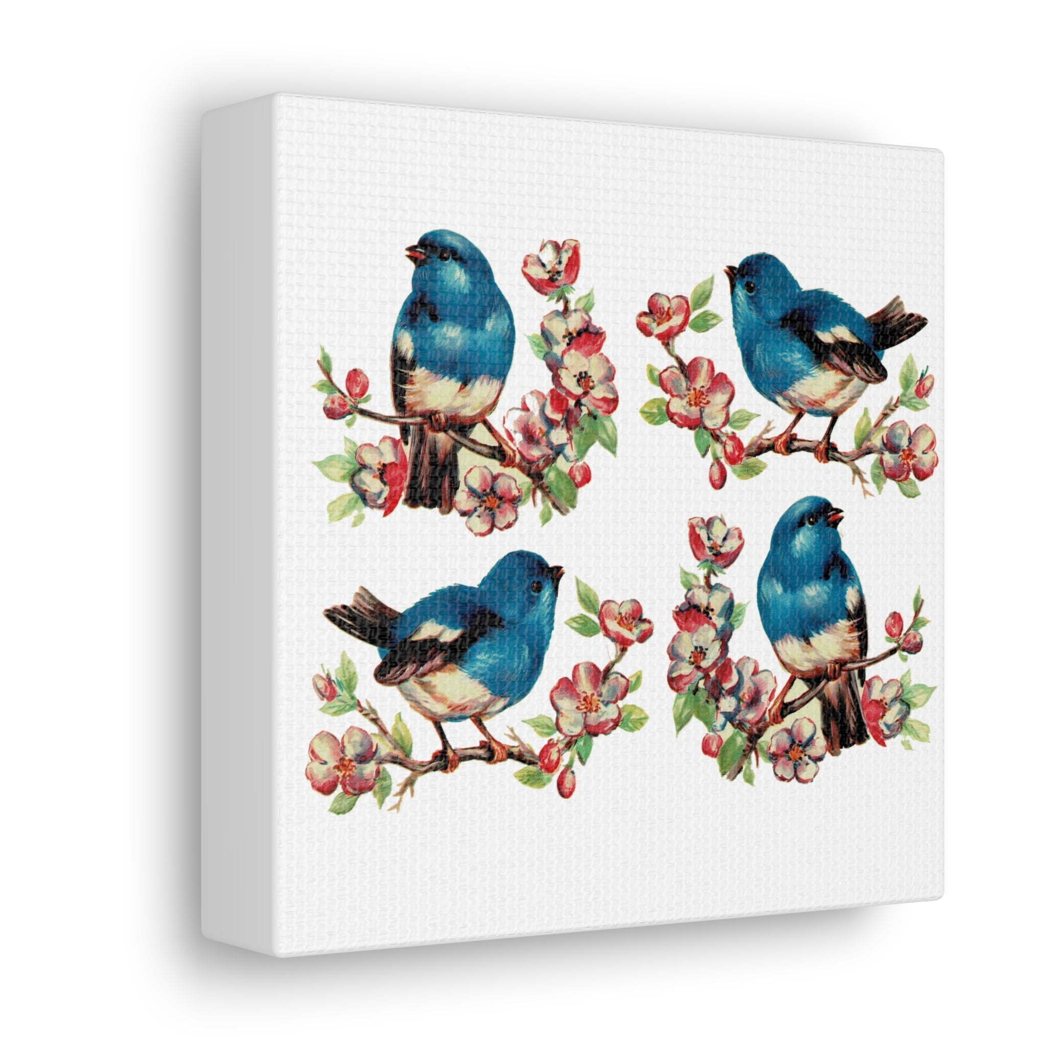 Retro Bluebirds Canvas Gallery Wrap