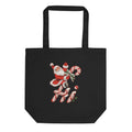 Santa Candy Cane Retro Christmas Print Eco Cotton Tote Bag