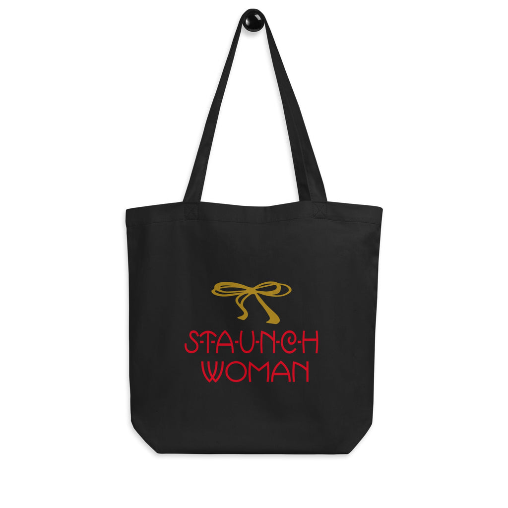 Little Edie Gold Bow Staunch Woman Eco Cotton Tote Bag